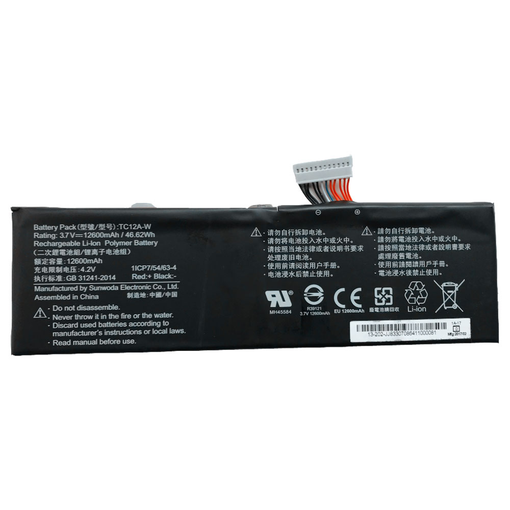 Batería para Laptop-1ICP7/54/sunwoda-TC12A-W